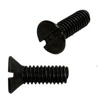 #6-32 x 5/8" Flat Head, Slotted, Machine Screw, Coarse, Black Oxide